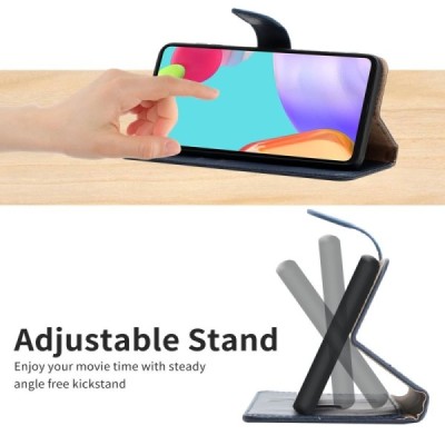 „Deluxe“ Xiaomi Redmi 12 5G (Poco M6 Pro) zils ādas atvērams maciņš | Vacins.lv