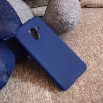 Samsung Galaxy A8 2018 (A530F) cieta silikona (TPU) zils apvalks | vacins.lv