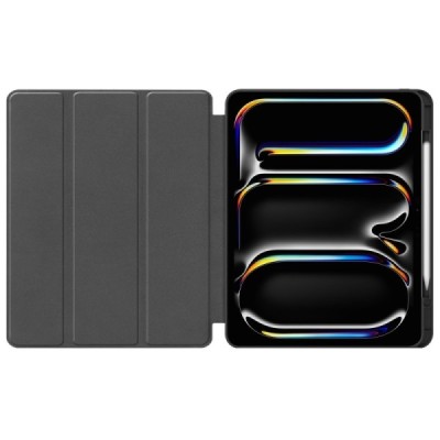 Apple iPad Pro 13 (2025) / 13 (2024) atvēramais melns maciņš - maks ar vietu, kur ielikt stylus | Vacins.lv