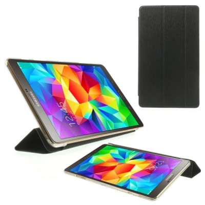 Samsung Galaxy Tab S 8.4 plonas atverčiamas juodas dėklas / Priedai.lt