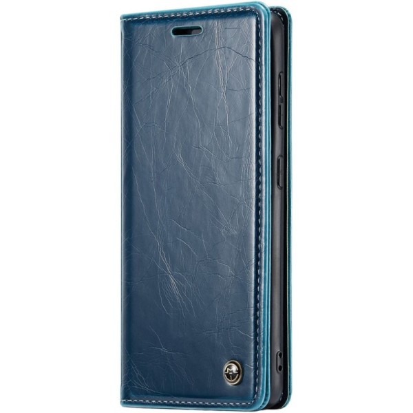 „CaseMe“ Leather solīds atvēramais ādas maciņš - zils (Galaxy A55)