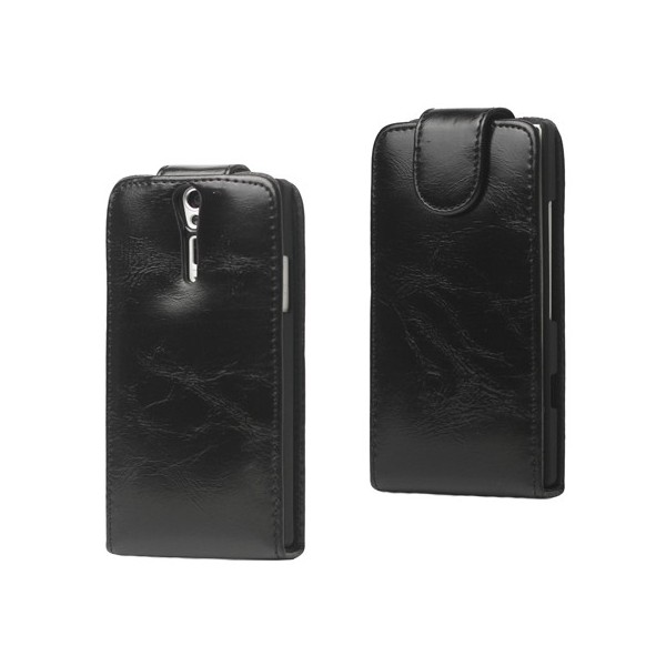 Klasikinis atverčiamas dėklas - juodas (Xperia S)