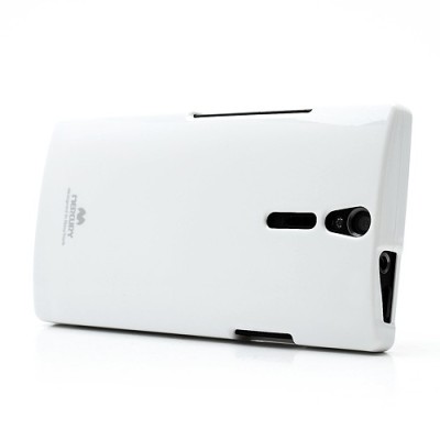 Mercury TPU kieto silikono baltas Sony Xperia S dėklas - nugarėlė / Priedai.lt