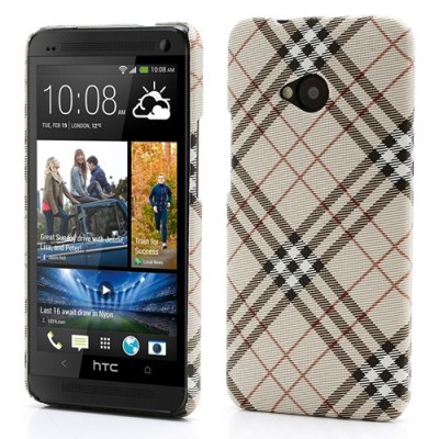 HTC One M7 „Burberry“ stils gaiši brūns apvalks / Vacins.lv