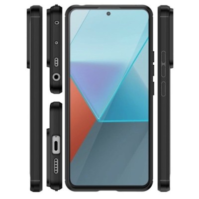 Xiaomi Redmi Note 13 Pro 5G / Poco X6 5G "Carbon" cieta silikona (TPU) melns apvalks | Vacins.lv