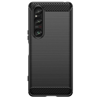 Sony Xperia 1 VI "Carbon" cieta silikona (TPU) melns apvalks | Vacins.lv