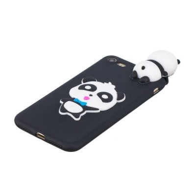 Apple iPhone 7 (iPhone 8, SE 2020) „Squezy“ Boy Panda cieta silikona (TPU) melns apvalks | vacins.lv