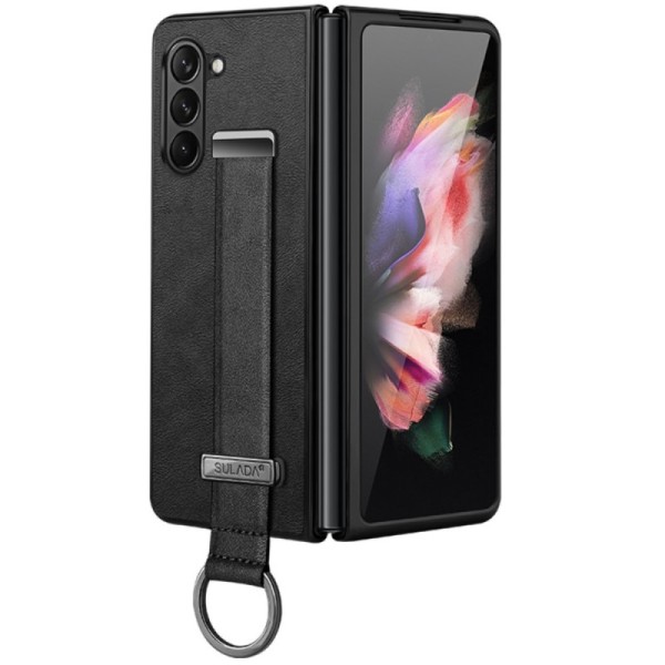 „Sulada“ Leather Kickstand dėklas - juodas (Galaxy Fold6)