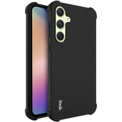 Samsung Galaxy A55 5G (SM-A556) Imak pastiprinātas aizsardzības cieta silikona (TPU) melns vāciņš | Vacins.lv