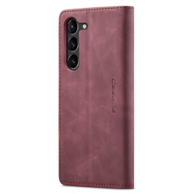 Samsung Galaxy S24 (SM-S921) CaseMe Retro solīds atvēramais ādas bordo maciņš - maks | Vacins.lv