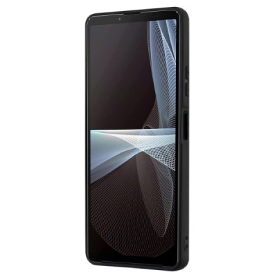 Sony Xperia 10 VI „Kickstand“ cieta silikona (TPU) melns apvalks | vacins.lv