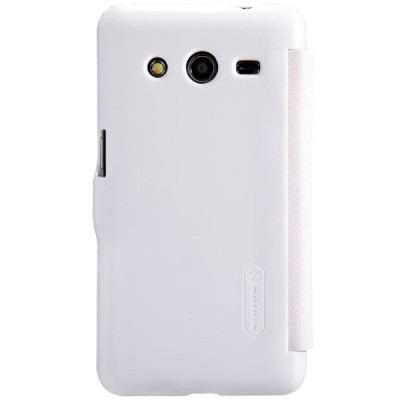 Samsung Galaxy Core 2 G355 baltas odinis atverčiamas Nillkin Fresh dėklas / Priedai.lt