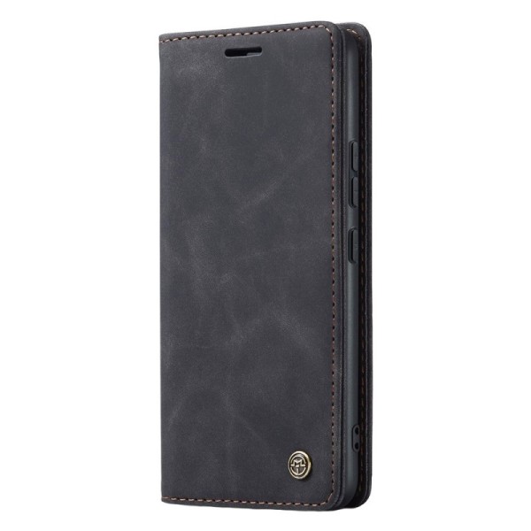 „CaseMe“ Retro solīds atvēramais ādas maciņš - melns (Xiaomi 14 Ultra)