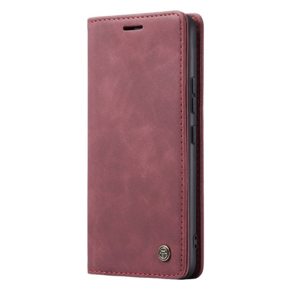 „CaseMe“ Retro solīds atvēramais ādas maciņš - bordo (Xiaomi 14 Ultra)