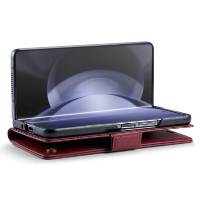 Samsung Galaxy Fold6 5G (SM-F956B) „CaseMe“ Leather solīds atvēramais ādas bordo maciņš - maks | Vacins.lv