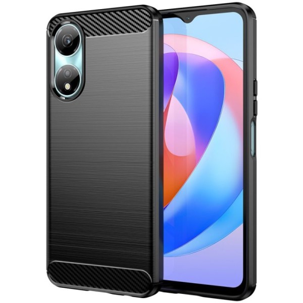 "Carbon" cieta silikona (TPU) apvalks - melns (Honor X5 Plus)