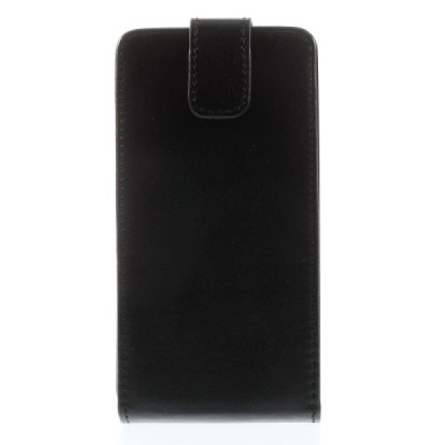 Samsung Galaxy Core 2 G355 klasikinis vertikaliai atverčiamas juodas odinis dėklas / Priedai.lt
