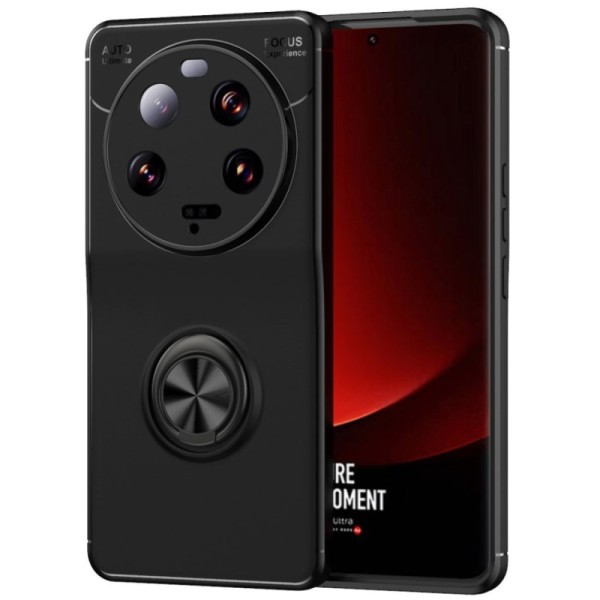 "FOCUS" Kickstand cieta silikona (TPU) apvalks - melns (Xiaomi 13 Ultra)