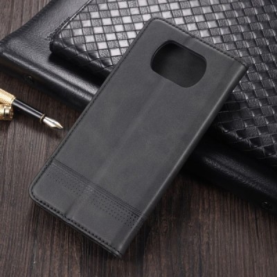 „AZNS“ Retro atverčiamas juodas odinis Xiaomi Poco X3 dėklas - knygutė | Priedai.lt