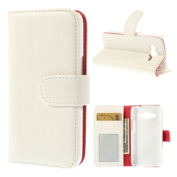 „Litchi“ atvēramais futrālis - balts (Galaxy Core LTE)
