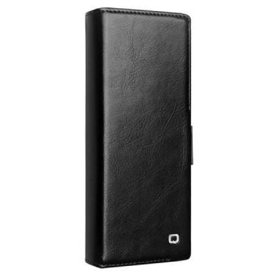 Samsung Galaxy Fold6 „QIALINO“ atverčiamas juodas odinis dėklas - knygutė | Priedai.lt