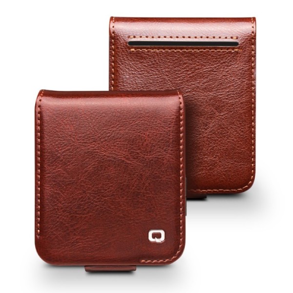 "QIALINO" atvēramais ādas maciņš - brūns (Galaxy Flip7 FE / Flip6)
