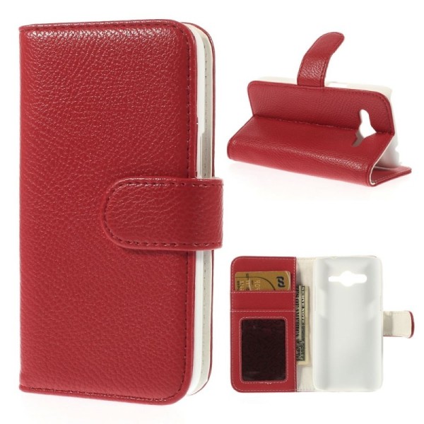 „Litchi“ atvēramais futrālis - sarkans (Galaxy Core LTE)