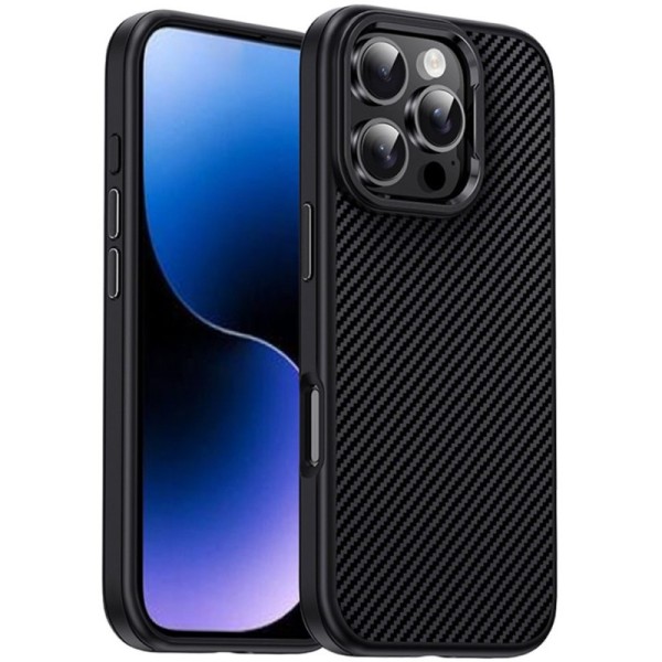 "IPAKY" Carbon apvalks - melns (iPhone 16 Pro)