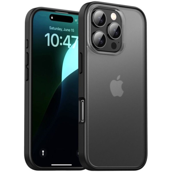 "IPAKY" Matt apvalks - dzidrs, melns (iPhone 16 Pro Max)