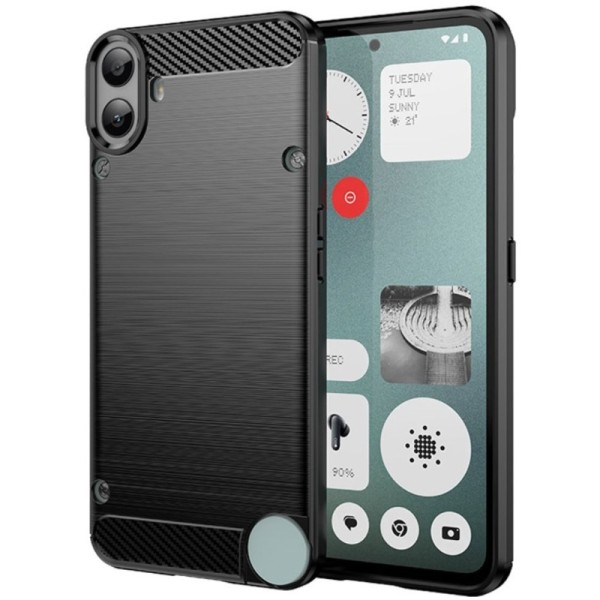 "Carbon" cieta silikona (TPU) apvalks - melns (CMF Phone 1)