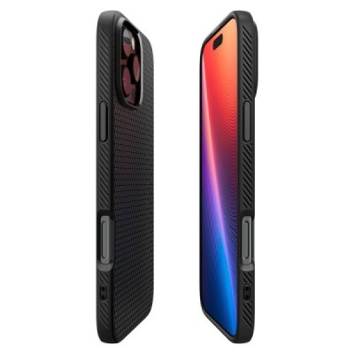 Apple iPhone 16 Pro "Spigen" Liquid Air melns cieta silikona apvalks | vacins.lv