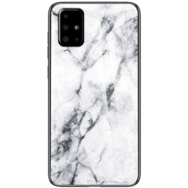 „Marble“ kieto silikono (TPU) dėklas - baltas (Galaxy A51)