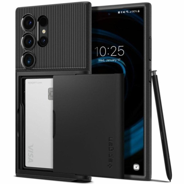 "Spigen" Slim Armor CS apvalks - melns (Galaxy S24 Ultra)