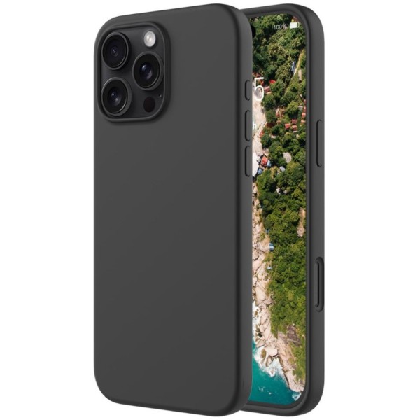 "Shell" cieta silikona (TPU) apvalks - melns (iPhone 16 Pro)