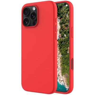 Apple iPhone 16 Pro "Shell" cieta silikona (TPU) sarkans apvalks | vacins.lv