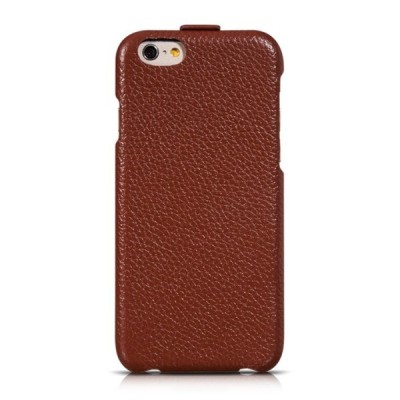 Prabangus „HOCO“ Duke serijos odinis vertikaliai atverčiamas rudas Apple iPhone 6 (6s) dėklas / Priedai.lt