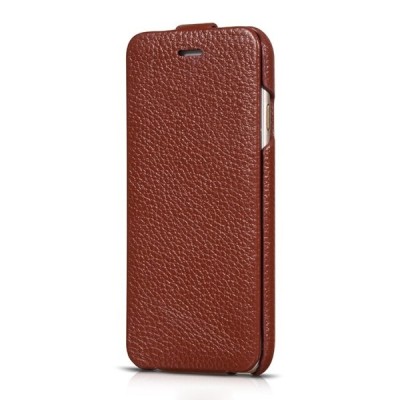 Prabangus „HOCO“ Duke serijos odinis vertikaliai atverčiamas rudas Apple iPhone 6 (6s) dėklas / Priedai.lt