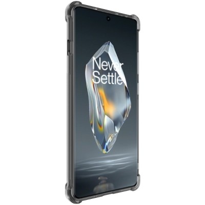OnePlus 12R 5G (Ace 3) "Imak" pastiprinātas aizsardzības cieta silikona (TPU) caurspīdīgs pelēks vāciņš | Vacins.lv