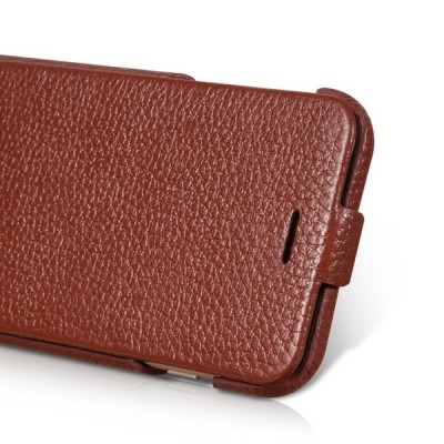 Prabangus „HOCO“ Duke serijos odinis vertikaliai atverčiamas rudas Apple iPhone 6 (6s) dėklas / Priedai.lt