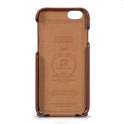 Prabangus „HOCO“ Duke serijos odinis vertikaliai atverčiamas rudas Apple iPhone 6 (6s) dėklas / Priedai.lt