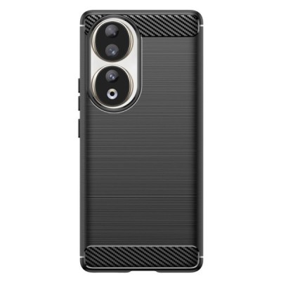 Huawei Honor 90 „Carbon“ kieto silikono TPU juodas dėklas - nugarėlė | Priedai.lt
