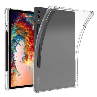 Samsung Galaxy Tab S9 Ultra 14.6" (X910) sustiprintos apsaugos kieto silikono TPU skaidrus dėklas - nugarėlė | Priedai.lt