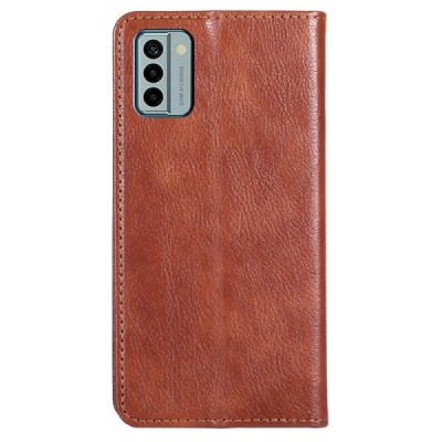 Solidus Nokia G22 rudas odinis atverčiamas dėklas | Priedai.lt