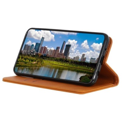 Apple iPhone 15 Plus „Split“ sērijas gaiši brūns atvērams maciņš, maks | Vacins.lv