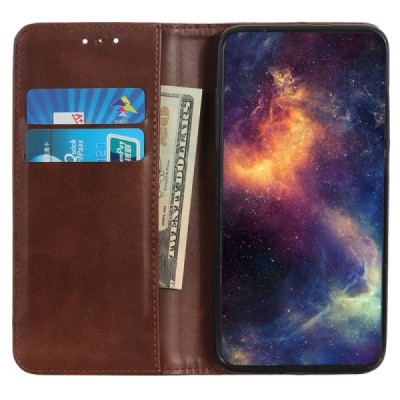 Apple iPhone 15 Plus „Split“ sērijas tumši brūns atvērams maciņš, maks | Vacins.lv