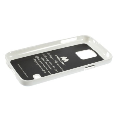 Samsung Galaxy S5 mini G800 baltas Mercury TPU kieto silikono dėklas / Priedai.lt