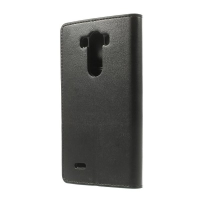 LG G3 Mercury Sonata atvērams melns ādas futrālis - maciņš / Vacins.lv