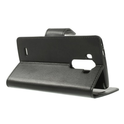 LG G3 Mercury Sonata atvērams melns ādas futrālis - maciņš / Vacins.lv