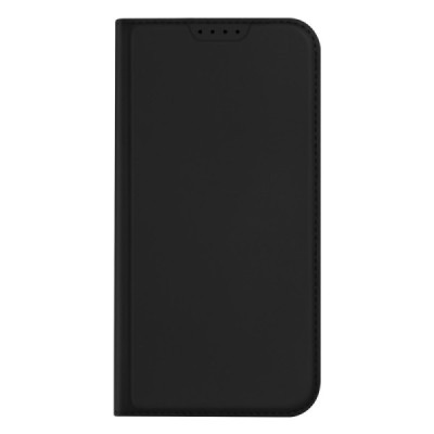 Apple iPhone 15 Plus „Dux Ducis“ Skin sērijas melns ādas atvērams maciņš | Vacins.lv