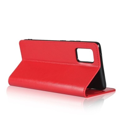 „Deluxe“ Samsung Galaxy A51 (A515F) raudonas odinis atverčiamas dėklas | Priedai.lt